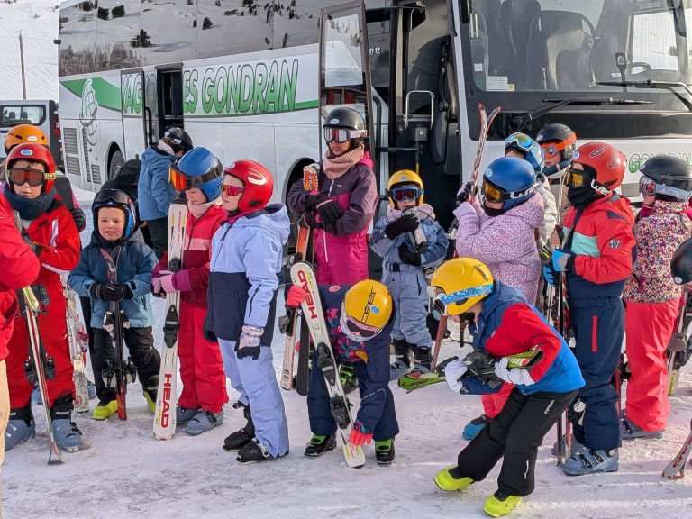 Arrivée à la station de ski